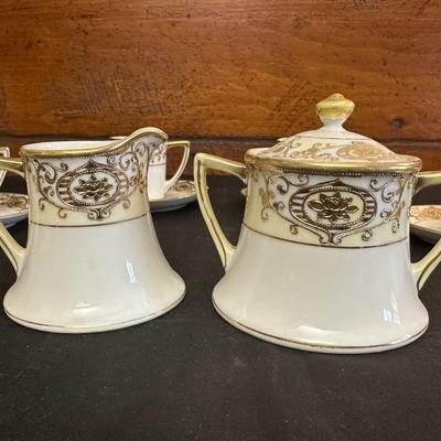 Noritake Handpainted with Hints Gold Tea Set