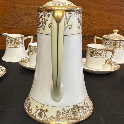 Noritake Handpainted with Hints Gold Tea Set