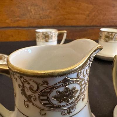 Noritake Handpainted with Hints Gold Tea Set