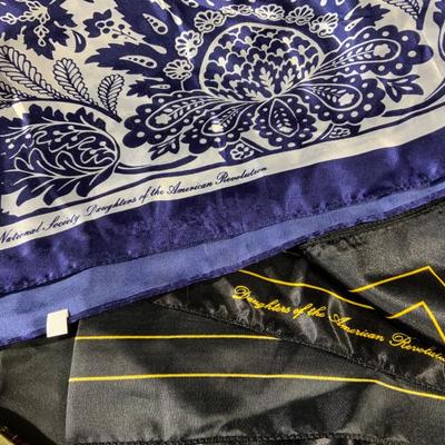 Lot of 25 Neck Scarves Including two scarves from the daughters of the American Revolution.