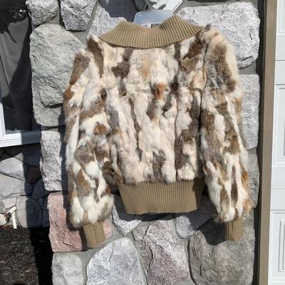 LOT 273 A: Black Rivet Size Large Rabbit Fur Zip-Up Jacket & Knoles & Carter Size Large Black Fur Hooded Coat