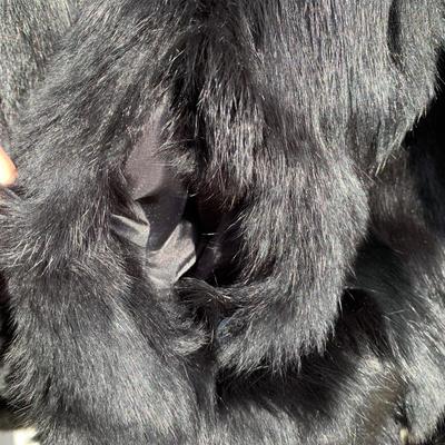 LOT 273 A: Black Rivet Size Large Rabbit Fur Zip-Up Jacket & Knoles & Carter Size Large Black Fur Hooded Coat