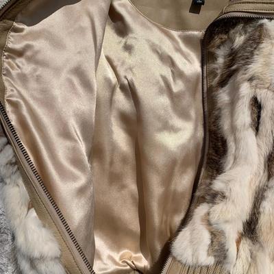 LOT 273 A: Black Rivet Size Large Rabbit Fur Zip-Up Jacket & Knoles & Carter Size Large Black Fur Hooded Coat