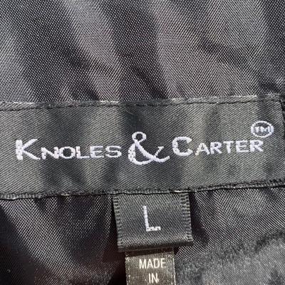 LOT 273 A: Black Rivet Size Large Rabbit Fur Zip-Up Jacket & Knoles & Carter Size Large Black Fur Hooded Coat