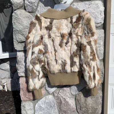 LOT 273 A: Black Rivet Size Large Rabbit Fur Zip-Up Jacket & Knoles & Carter Size Large Black Fur Hooded Coat