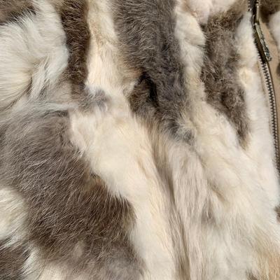 LOT 273 A: Black Rivet Size Large Rabbit Fur Zip-Up Jacket & Knoles & Carter Size Large Black Fur Hooded Coat