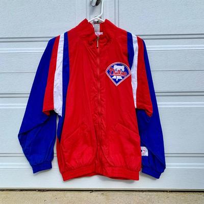 LOT 275 A: Philadelphia Baseball & Hockey Windbreaker Jackets; Mighty Mac Phillies Size X-Large & Pro Player Reversible Flyers...
