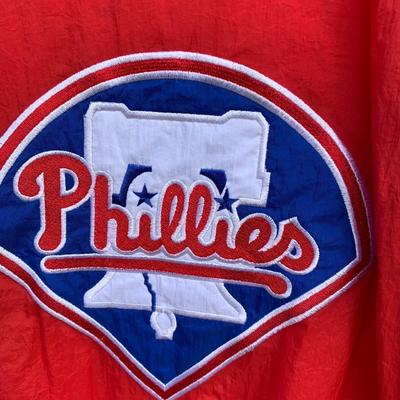 LOT 275 A: Philadelphia Baseball & Hockey Windbreaker Jackets; Mighty Mac Phillies Size X-Large & Pro Player Reversible Flyers...