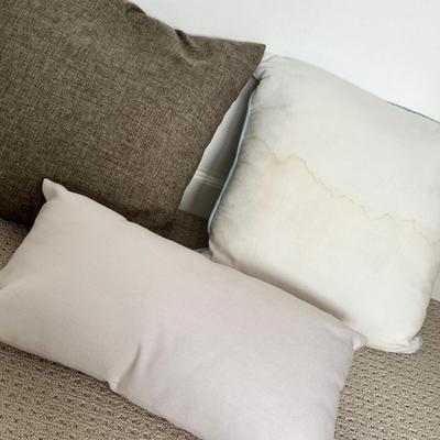 Lot 142 3 decorative pillows - almost heaven, the cow jumped over the moon, floral