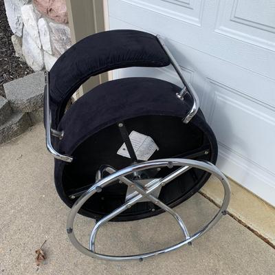 LOT 276 A: Black Round Spinning Accent Chair