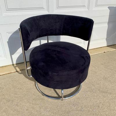 LOT 276 A: Black Round Spinning Accent Chair