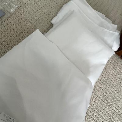 Lot 144 shower curtains, hooks and sheer curtains