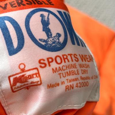 Lot 145 shearling vest, hunting vest (tan and orange) white vest (L)