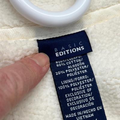 Lot 145 shearling vest, hunting vest (tan and orange) white vest (L)