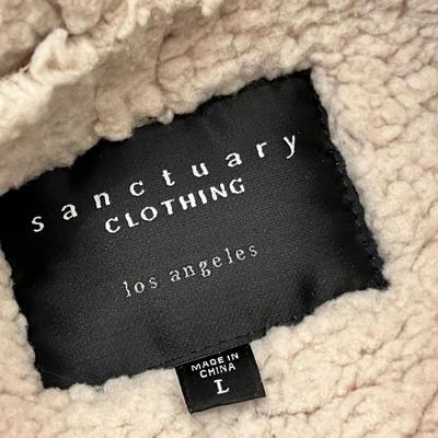 Lot 145 shearling vest, hunting vest (tan and orange) white vest (L)