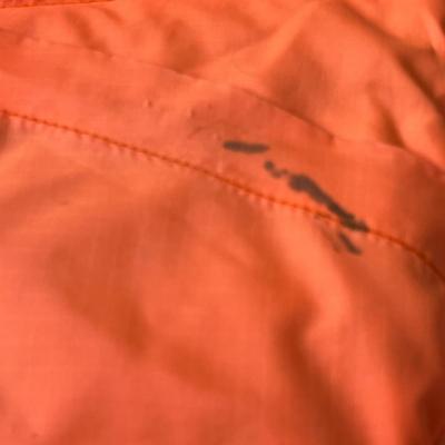 Lot 145 shearling vest, hunting vest (tan and orange) white vest (L)