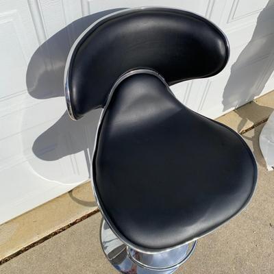 LOT 277 A: 2 Black Faux Leather Spinning Adjustable Bar Stools