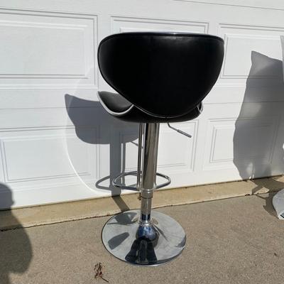 LOT 277 A: 2 Black Faux Leather Spinning Adjustable Bar Stools