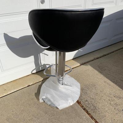 LOT 277 A: 2 Black Faux Leather Spinning Adjustable Bar Stools