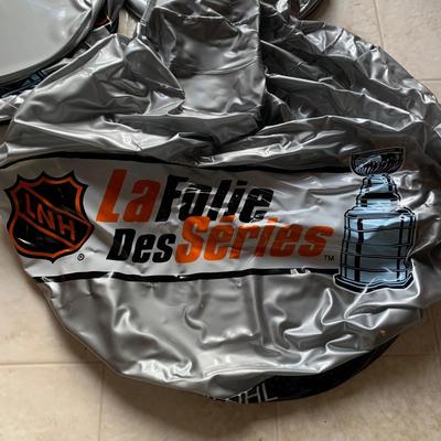 LOT 280 B: NHL Philadelphia Flyers Appreciation Collection: Signs, Pennants, & 2 1999 Inflatable "Cup Crazy" Stanley Cups