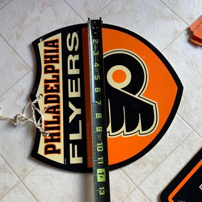 LOT 280 B: NHL Philadelphia Flyers Appreciation Collection: Signs, Pennants, & 2 1999 Inflatable "Cup Crazy" Stanley Cups