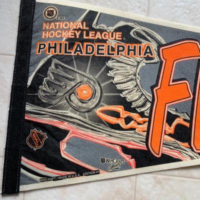 LOT 280 B: NHL Philadelphia Flyers Appreciation Collection: Signs, Pennants, & 2 1999 Inflatable "Cup Crazy" Stanley Cups