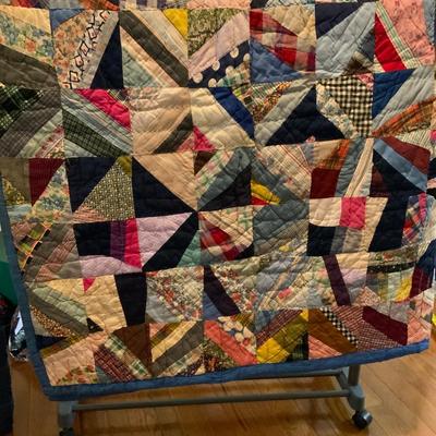 Vintage crazy quilt 54” x 76”.