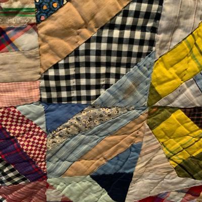 Vintage crazy quilt 54” x 76”.