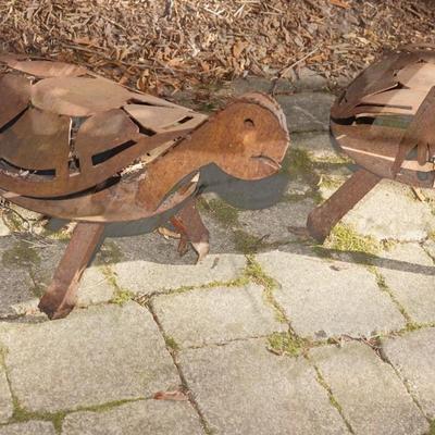 METAL TURTLE SCULPTURES 22" BY 21"