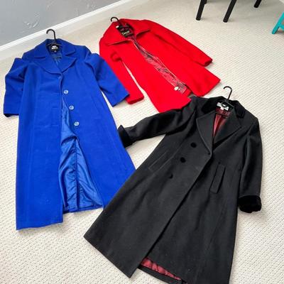 Lot 154 3 full length wool dress coats - (sizes 8 & 10)