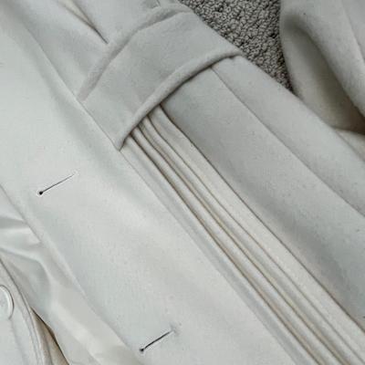 Lot 156 Brown suese coat (L), white dress coat (8), sweater coat (S)