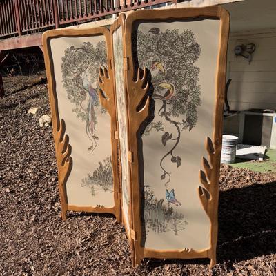 Signed and Numbered Art Nouveau Style Wooden Folding Screen (B3-DZ)