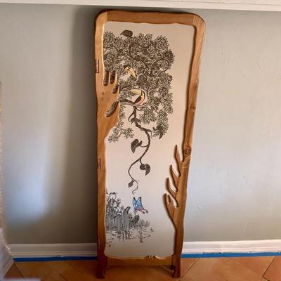 Signed and Numbered Art Nouveau Style Wooden Folding Screen (B3-DZ)