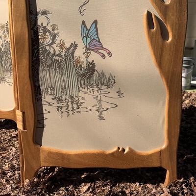 Signed and Numbered Art Nouveau Style Wooden Folding Screen (B3-DZ)