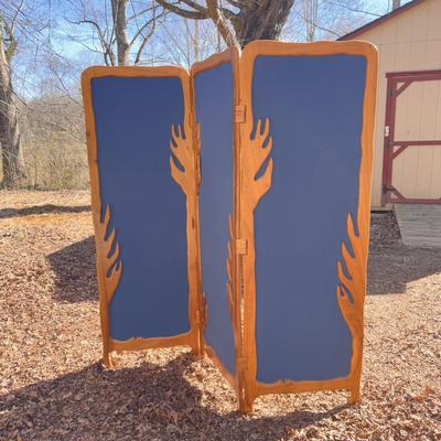 Signed and Numbered Art Nouveau Style Wooden Folding Screen (B3-DZ)