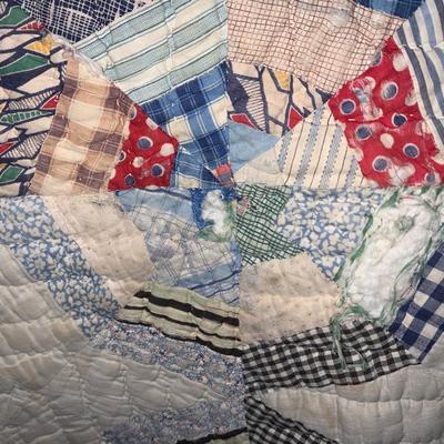 Vintage crazy string quilt 60“ x 70“