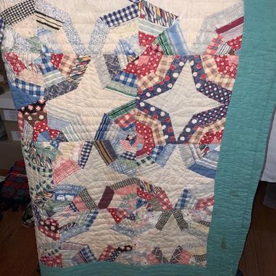 Vintage crazy string quilt 60“ x 70“