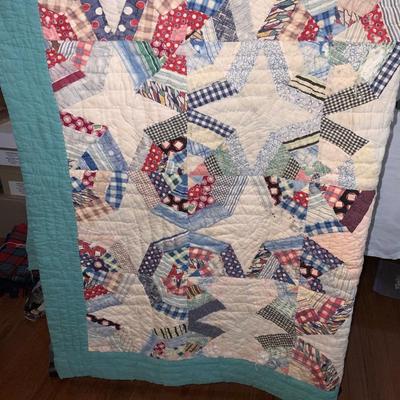 Vintage crazy string quilt 60“ x 70“