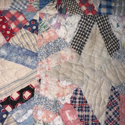 Vintage crazy string quilt 60“ x 70“