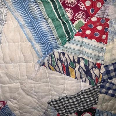 Vintage crazy string quilt 60“ x 70“