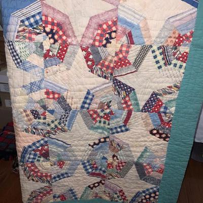 Vintage crazy string quilt 60“ x 70“