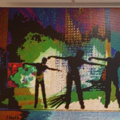 ORGINAL ART OF THREE PEOPLE IN DANCE -BY CORRINE HEATH