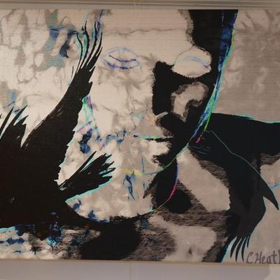 FLYING CROWS OIL ON CANVAS BY CORRINE HEATH