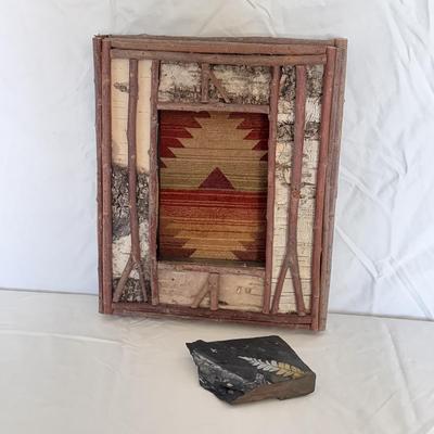 Handmade Framed Folk Art and Decorative Rock (B3-DZ)