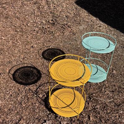 Fermob Guinguette Yellow and Blue Side Tables (B3-DZ)