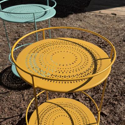 Fermob Guinguette Yellow and Blue Side Tables (B3-DZ)