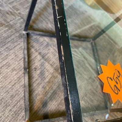 G59- Metal frame/glass top side table