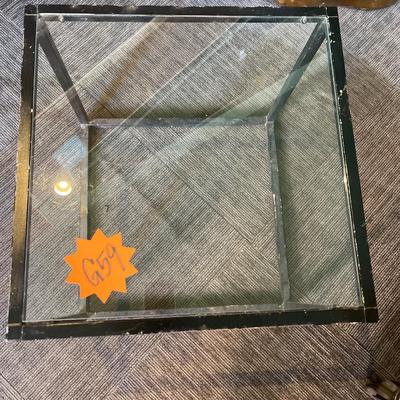 G59- Metal frame/glass top side table