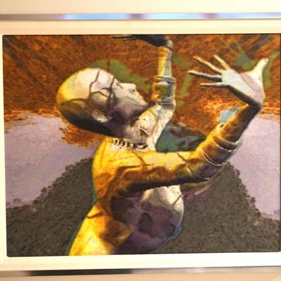 DANCER LOOKING UP FRAMED ART BY CORRINE HEATH