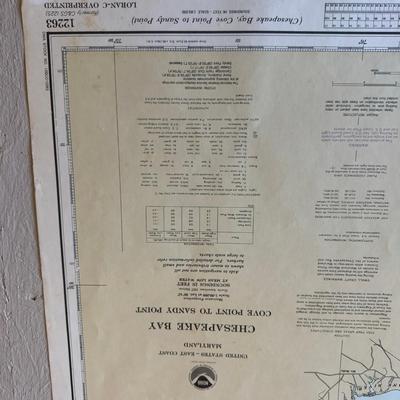 1130 Vintage Chesapeake Bay Map & Europe Maps